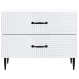 Bedside Cabinet White 62 x 34.5 x 47.5 cm Engineered Wood - 45-Degree Angle