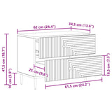 Bedside Cabinet White 62 x 34.5 x 47.5 cm Engineered Wood - Extra Image