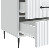 Bedside Cabinet White 43 x 41 x 66.5 cm Engineered Wood