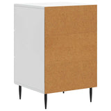 Bedside Cabinet White 43 x 41 x 66.5 cm Engineered Wood - Close-Up Angle