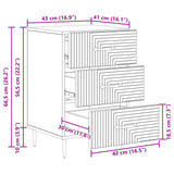 Bedside Cabinet White 43 x 41 x 66.5 cm Engineered Wood