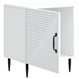 Bedside Cabinet White 43 x 34.5 x 50 cm Engineered Wood