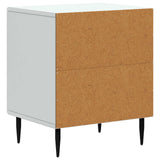 Bedside Cabinet White 43 x 34.5 x 50 cm Engineered Wood - Close-Up Angle