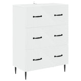Drawer Cabinet White 66 x 34.5 x 89.5 cm Engineered Wood - Front View