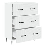 Drawer Cabinet White 66 x 34.5 x 89.5 cm Engineered Wood - 45-Degree Angle