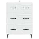 Drawer Cabinet White 66 x 34.5 x 89.5 cm Engineered Wood - Rear View