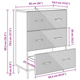 Drawer Cabinet White 66 x 34.5 x 89.5 cm Engineered Wood - Extra Image