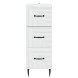 Drawer Cabinet White 33 x 34.5 x 89.5 cm Engineered Wood