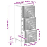 Drawer Cabinet White 33 x 34.5 x 89.5 cm Engineered Wood