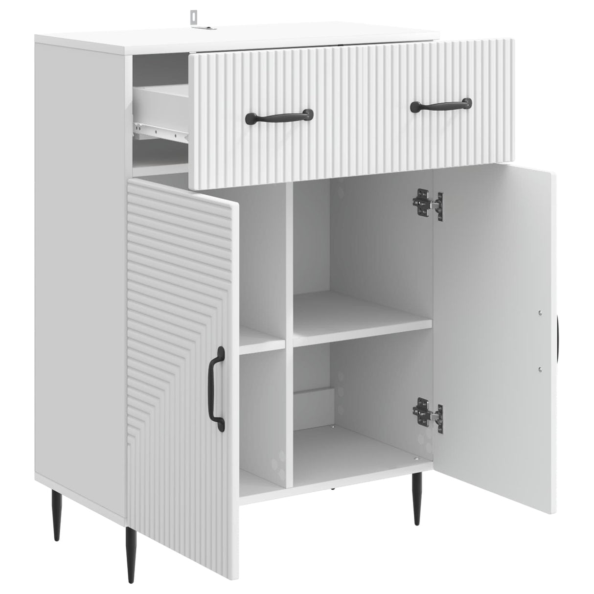 Sideboard with Drawer White 66 x 34.5 x 89.5 cm Engineered Wood
