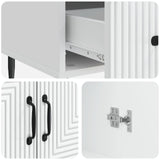 Sideboard with Drawer White 66 x 34.5 x 95 cm Engineered Wood - Low Angle