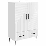 Sideboard with Drawer White 66 x 34.5 x 95 cm Engineered Wood - Front View