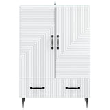 Sideboard with Drawer White 66 x 34.5 x 95 cm Engineered Wood - 45-Degree Angle