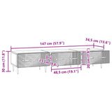 TV Cabinet with Drawer White 147 x 34.5 x 30 cm Engineered Wood - Extra Image