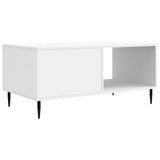 Coffee Table White 90 x 50 x 40 cm Engineered Wood - Close-Up Angle