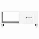 Coffee Table White 90 x 50 x 40 cm Engineered Wood - 45-Degree Angle