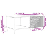 Coffee Table White 90 x 50 x 40 cm Engineered Wood - Extra Image