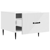 Coffee Table with Drawer White 49 x 50 x 40 cm Engineered Wood - Top-Down View