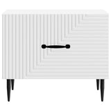 Coffee Table with Drawer White 49 x 50 x 40 cm Engineered Wood - 45-Degree Angle