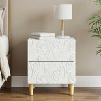 Bedside Table White 43 x 34.5 x 48 cm Engineered Wood