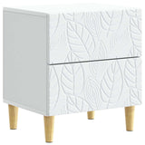 Bedside Table White 43 x 34.5 x 48 cm Engineered Wood - Front View