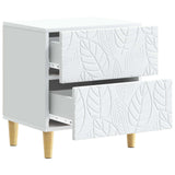 Bedside Table White 43 x 34.5 x 48 cm Engineered Wood - Side View