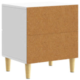 Bedside Table White 43 x 34.5 x 48 cm Engineered Wood - Rear View