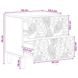 Bedside Table White 43 x 34.5 x 48 cm Engineered Wood - Extra Image