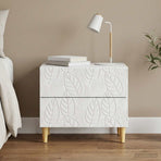 Bedside Table White 62 x 34.5 x 48 cm Engineered Wood