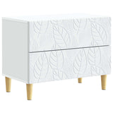 Bedside Table White 62 x 34.5 x 48 cm Engineered Wood - Front View