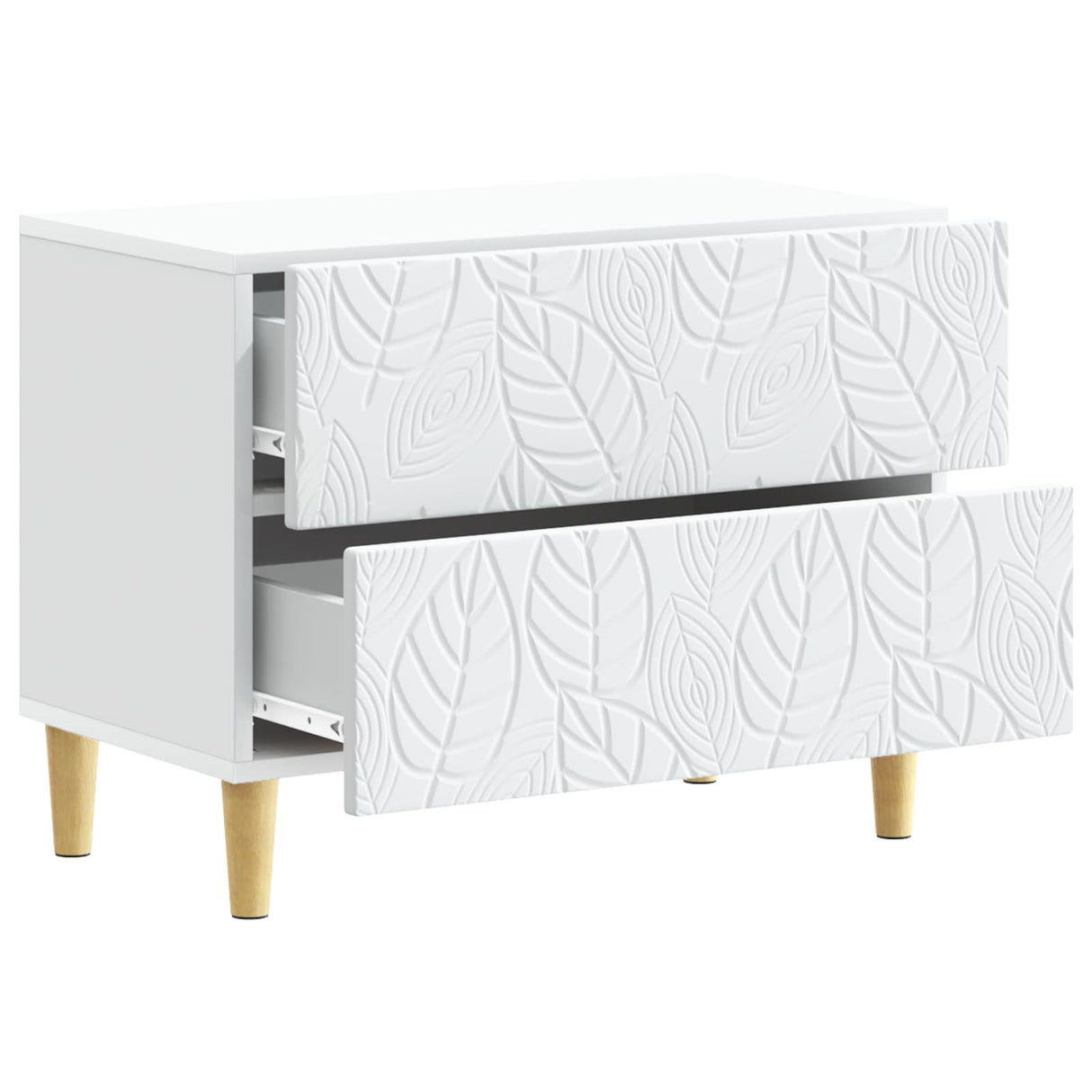 Bedside Table White 62 x 34.5 x 48 cm Engineered Wood