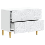 Bedside Table White 62 x 34.5 x 48 cm Engineered Wood - Side View