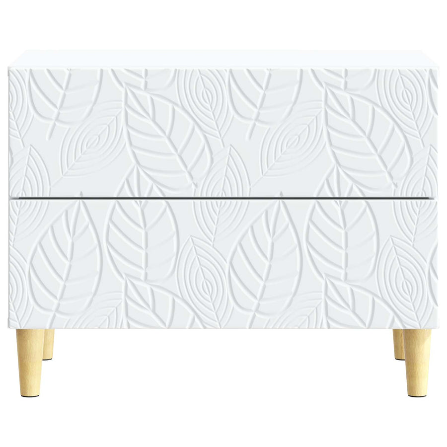 Bedside Table White 62 x 34.5 x 48 cm Engineered Wood