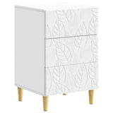 Bedside Table White 43 x 39.5 x 66.5 cm Engineered Wood - Front View
