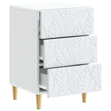 Bedside Table White 43 x 39.5 x 66.5 cm Engineered Wood - Side View