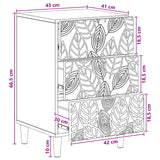 Bedside Table White 43 x 39.5 x 66.5 cm Engineered Wood