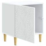 Bedside Table White 43 x 34.5 x 50 cm Engineered Wood - Front View