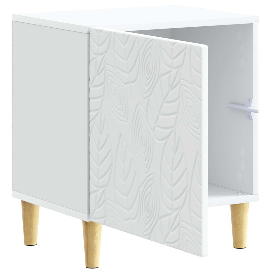 Bedside Table White 43 x 34.5 x 50 cm Engineered Wood
