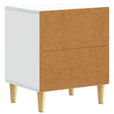 Bedside Table White 43 x 34.5 x 50 cm Engineered Wood - 45-Degree Angle