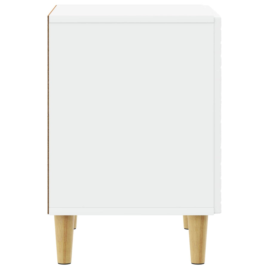 Bedside Table White 43 x 34.5 x 50 cm Engineered Wood
