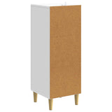 Sideboard White 33 x 34.5 x 90 cm Engineered Wood - Close-Up Angle