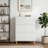 Drawer Cabinet White 66 x 34.5 x 90 cm Engineered Wood - Side View