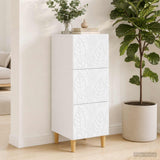 Drawer Cabinet White 33 x 34.5 x 90 cm Engineered Wood - Side View