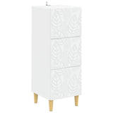 Drawer Cabinet White 33 x 34.5 x 90 cm Engineered Wood - Front View