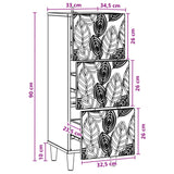 Drawer Cabinet White 33 x 34.5 x 90 cm Engineered Wood - Extra Image