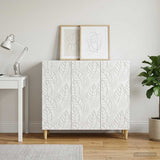 Sideboard White 89 x 34.5 x 80 cm Engineered Wood - Side View