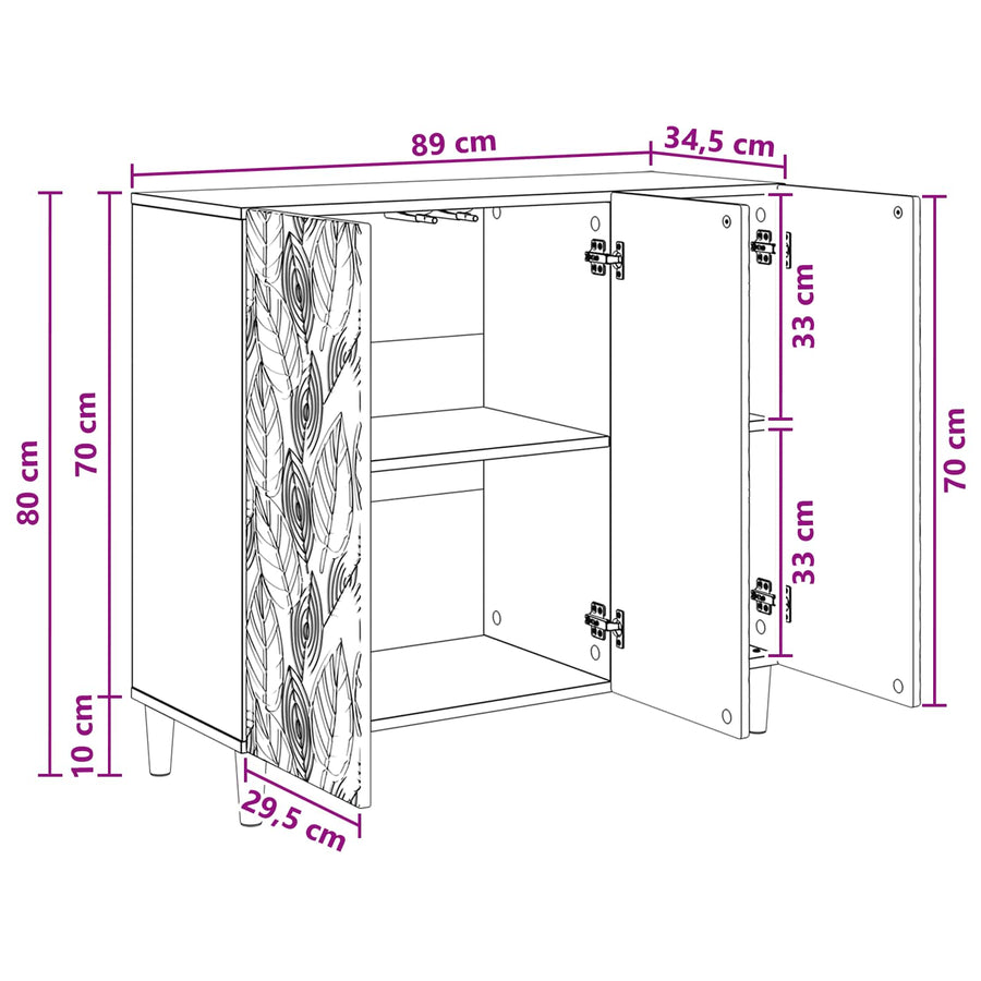 Sideboard White 89 x 34.5 x 80 cm Engineered Wood
