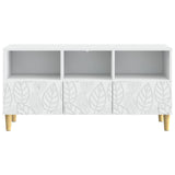 TV Cabinet 102 x 34.5 x 50 cm White Engineered Wood - 45-Degree Angle