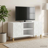 TV Cabinet 102 x 34.5 x 50 cm White Engineered Wood - Side View
