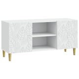 TV Cabinet 102 x 34.5 x 50 cm White Engineered Wood - Front View